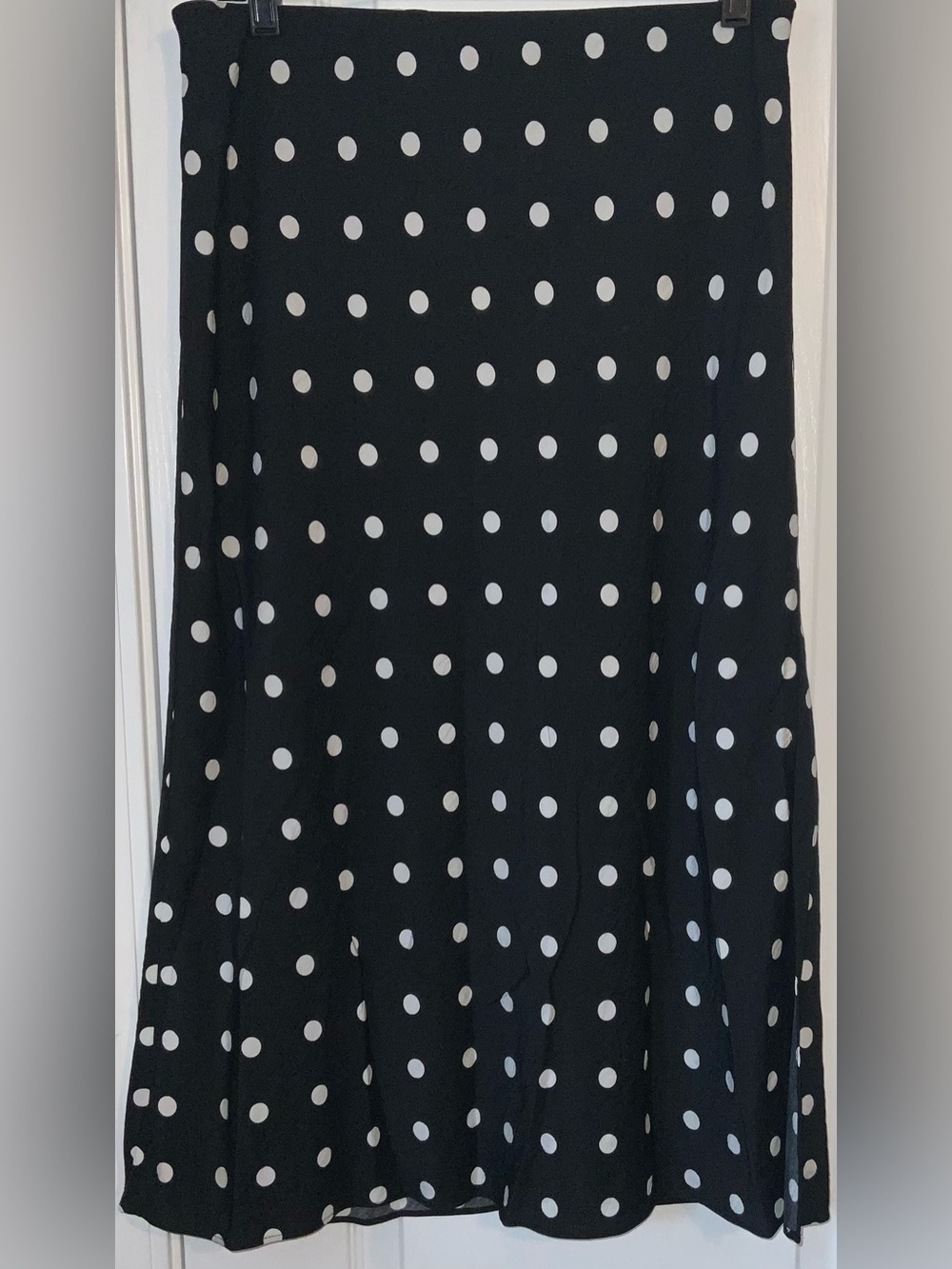Madewell The Layton Midi Slip Skirt True Black Polka Dot NWT Size 6 - Picture 4 of 10
